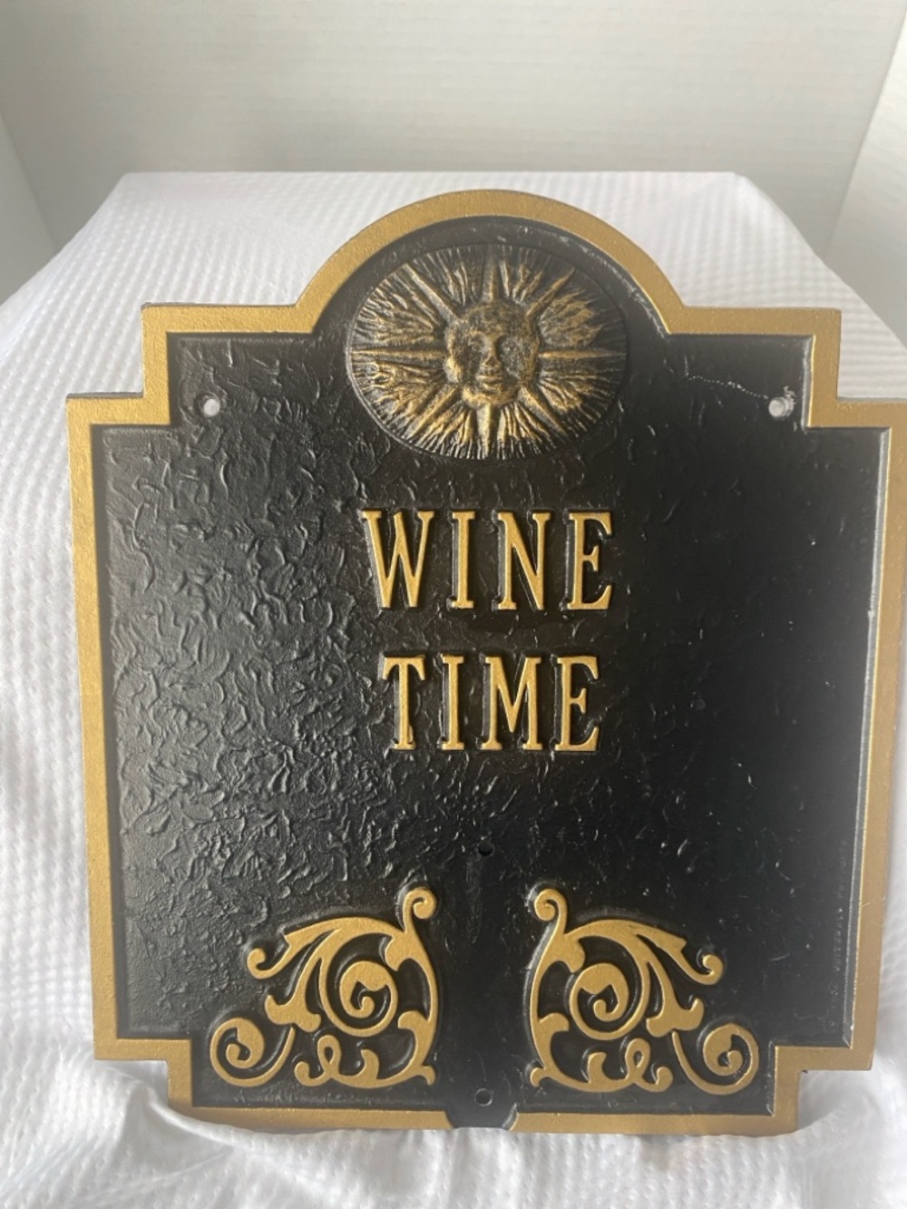 Whitehall Black and Gold Wine Time Plaque - Picture 5 of 8